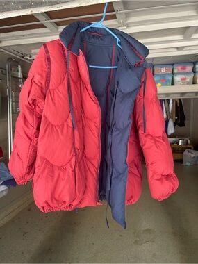 Source Unknown Red and Navy Puffer Ski Jacket